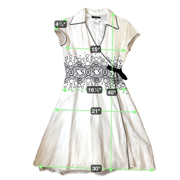 PS…Style Navy Embroidered Retro Wrap Dress – Size 14 - Picture 16 of 16